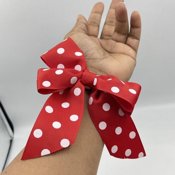 Girls Red Scrunchie Elastic Hairbands Hair Ties Charmeuse - Picture 4 of 8